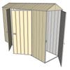 Build-a-Shed 0.8 x 3 x 2.1m Gable Single Hinged Door Shed with Double Hinged Side Door - Cream