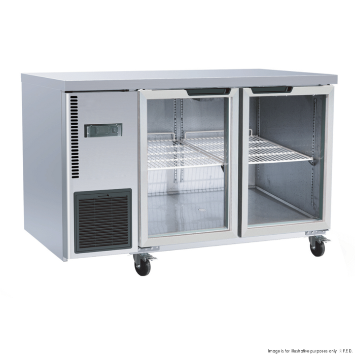 Thermaster TL1200TNG under bench 2 glass door fridge