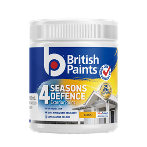 British Paints 4 Seasons Defence 500ml White Gloss Exterior Paint