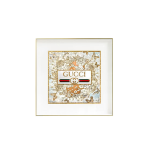 Elegant Collections Gucci Style Gold Pink Wall Art