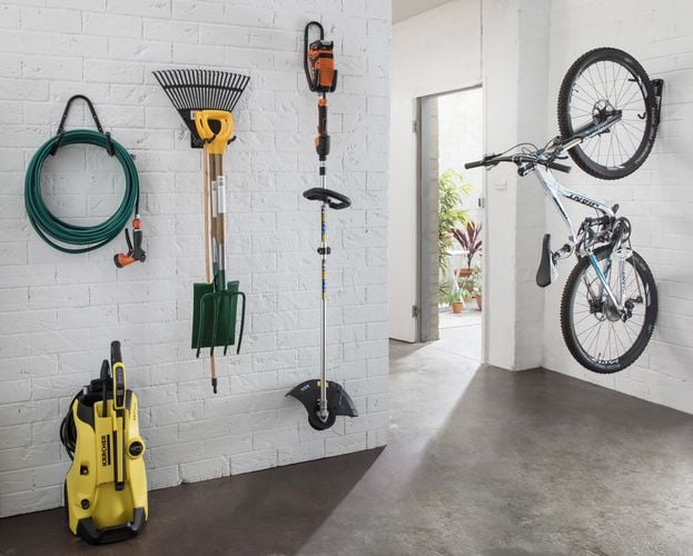 Garage featuring Pinnacle storage hooks.