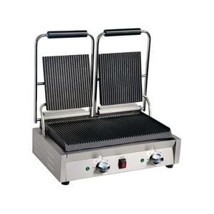 Apuro Bistro Double Ribbed Contact Grill - Commercial Sandwich Presses (dy994-a)
