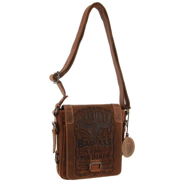 Jack's Inn Premium Blackthorne Crazy Horse Leather Crossbody  Vintage in Cognac