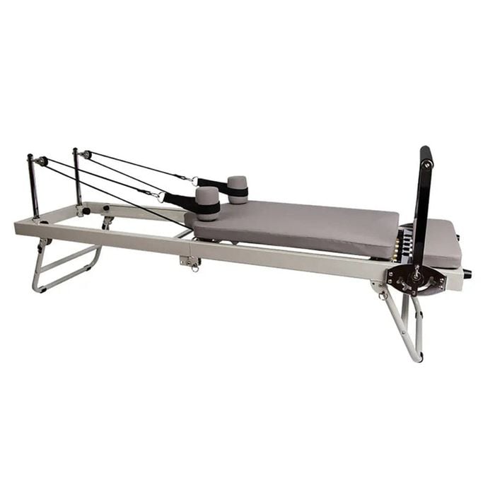 Leaf Living Flexio Multi-purpose Foldable Steel Frame Pilates Reformer Pilates Tables - Beige Home Gym