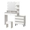 Oikiture Dressing Table Stool Set Makeup Mirror Cabinet White