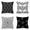 Set of 4 Luxton Flannel Home Decoration Cushion Covers (Black)