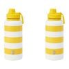 2x Annabel Trends Watermate 950ml Stainless Steel Water Bottle Yellow Stripe