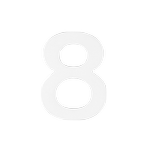 Sandleford 50mm Mode White Self Adhesive Number 8