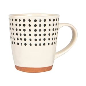 Nicola Spring Spotted Rim Stoneware Coffee Mug - 360ml