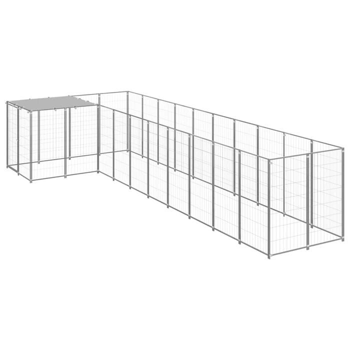 vidaXL Dog Kennel Silver 7.26 m² Steel