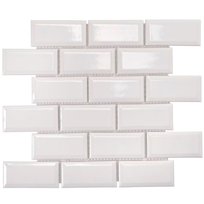 Decor8 Tiles 291 x 296 x 6mm White Gloss Metro Ceramic Mosaic Tiles