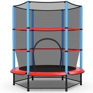 Costway 1.4M Mini Trampoline Kids Rebounder Play Gift w/Enclosure Net