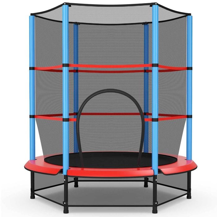 Costway 1.4M Mini Trampoline Kids Rebounder Play Gift w/Enclosure Net