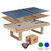 Topone Ludo 3-in-1 Pool Table | Billiard, Table Tennis & Dining Combo 7ft/8ft - Grey, 7ft Table