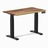 Desky Dual Mini Saman Hardwood Sit To Stand Desk 1000x600mm Matte Black Frame