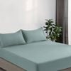 CleverPolly Vintage Washed Microfibre Fitted Sheet Set with Matching Pillowcases (Seafoam, Double)