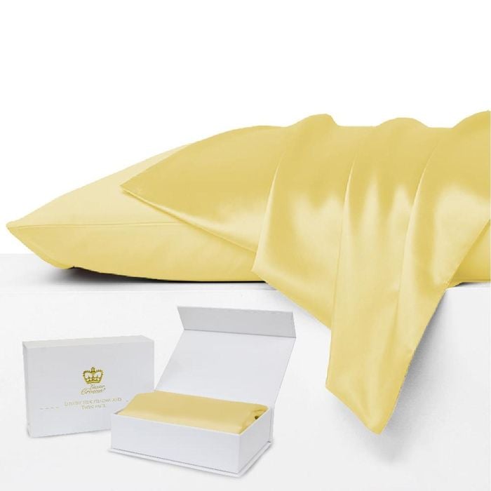 Luxor Crown CHAMPAGNE Set of 2 Mulberry Silk Pillowcases