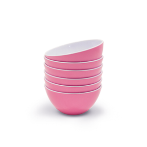 Pink 14.5CM Melamine Bowls Set, Melamine Cereal/Soup/Salad Bowls, Set of 6
