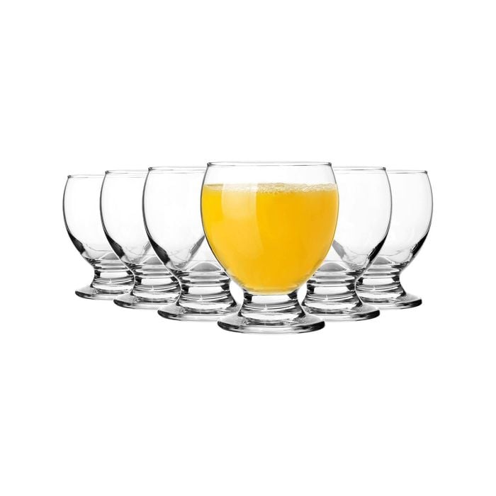 LAV Teo Footed Stacking Tumbler Glasses - 250ml - Clear - Pack of 6
