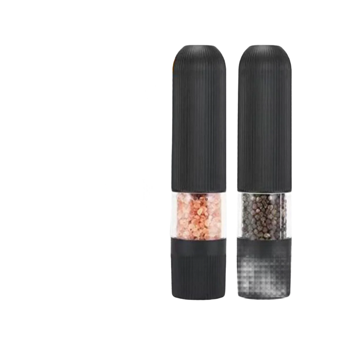 SplendidLiving Twin Pack Electric Salt & Pepper Grinder Mills Shakers Black