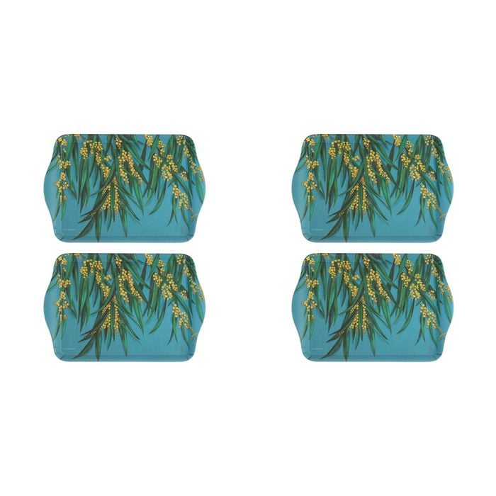 2x 2pc Ashdene Native Flora Wattle Serving Platter Scatter Tray