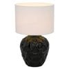 Telbix Diaz Modern Table Desk Lamp Light Fabric Ceramic Black White Gloss