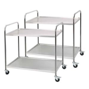 SOGA 2X 2 Tier 86x54x94cm Stainless Steel Food Cart Trolley – Size Large