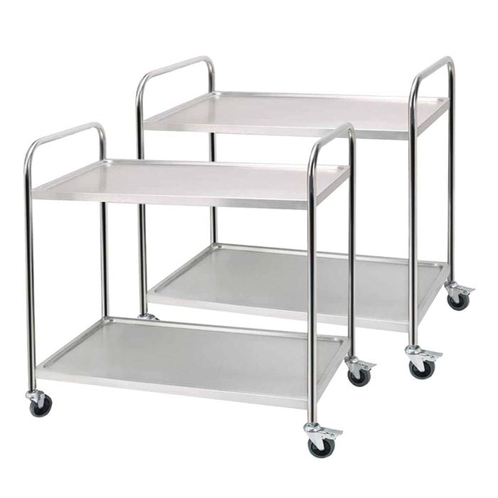 SOGA 2X 2 Tier 86x54x94cm Stainless Steel Food Cart Trolley – Size Large