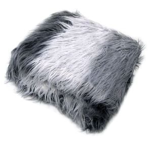 3 Tone Silver/Grey/Charcoal Faux Fur Long Hair Extra Large Throw Blanket 152 x 203 cm
