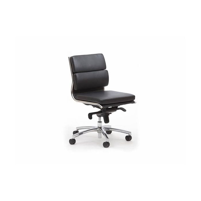 Olg Mode Mid Back Boardroom Chair No Arms Black Base Black Vinyl
