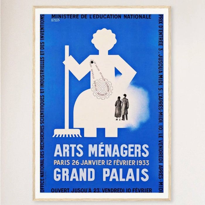Galrie Vintage Arts Menagers Grand Palais Poster - Elegant Wall Art for Home Decor, Wood Frame, A3 30 x 42cm (12 x 16inch)