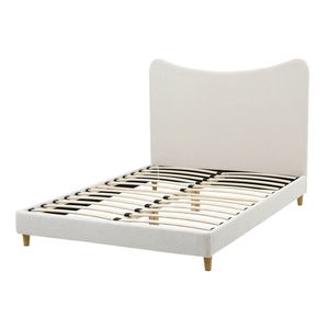 Artiss Double Bed Frame with Boucle Headboard, Beige, 300kg Capacity