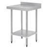 Vogue Stainless Steel Prep Table With Splashback 600mm - T379