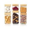 Bamboo 6 Piece Square Canister Set 11cmx11cmx23cm Scullery