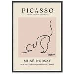 Galrie Picasso's Elegant Cat Art Print Premium Museé d'Orsay Collection for Home Decor, Black Frame, A1 60 x 84cm (23 x 33inch)