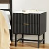 Artiss 2 Drawers Bedside Table Black