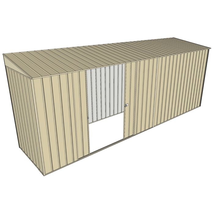 Build-A-Shed 1.2 x 5.2 x 2.0m Skillion Double Sliding Side Door Shed - Cream
