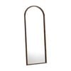 Oikiture Wooden Full Length Mirror 166x60cm Arched Floor Mirrors Walnut