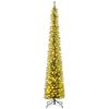 Costway 2.7M Artificial Pencil Christmas Tree 699 Branch Tips 400 Warm White LEDs