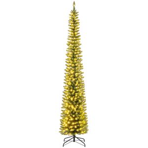 Costway 2.7M Artificial Pencil Christmas Tree 699 Branch Tips 400 Warm White LEDs