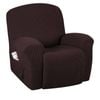 Smarcute Recliner Cover 1 Piece Jacquard Stretch Fabric Slip Resistant Sofa Cover Brown
