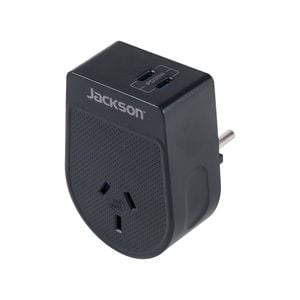Jackson Move Black Outbound Europe + Bali 30W USB-C Travel Adaptor