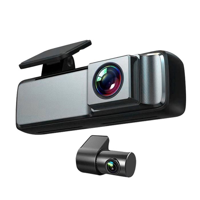 Elinz Dual Lens No Screen 1080P Dash Cam 720P Rear Camera WiFi App Control Supercapacitor Compact Discreet Car DVR