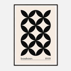 Galrie Bauhaus 1919 Classic Geometric Art Print for Modern Interiors, Black Frame, A3 30 x 42cm (12 x 16inch)