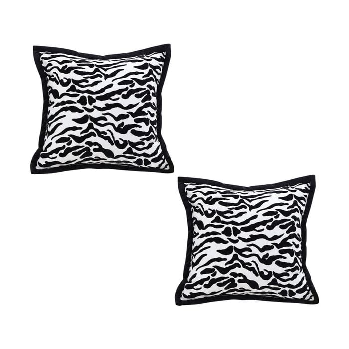 SOGA 2X 45cm Black and White Luxury Throw Pillows