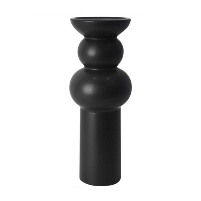 Belle Warlet Ceramic Candle Stick Stand Didsplay Holder 31x12cm Black