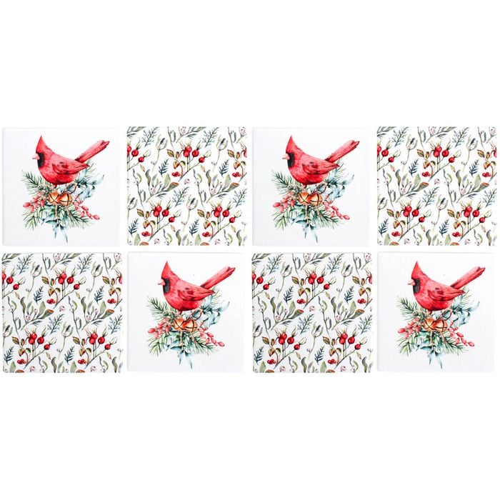 2x 4pc LVD Coasters Red Robin Decorative Barware/Serveware Home Kitchen