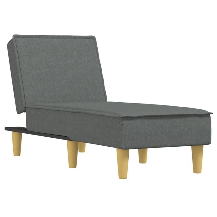 vidaXL Chaise Longue Reclining Chair Upholstered Lounge Sofa Dark Grey Fabric