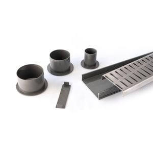 Grates 2 Go 1250mm Grey Flow Pattern Shower Grate Modular Kit