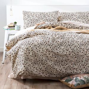 Park Avenue Queen Egyptian Cotton Flannelette Quilt Cover Set Snow Leopard